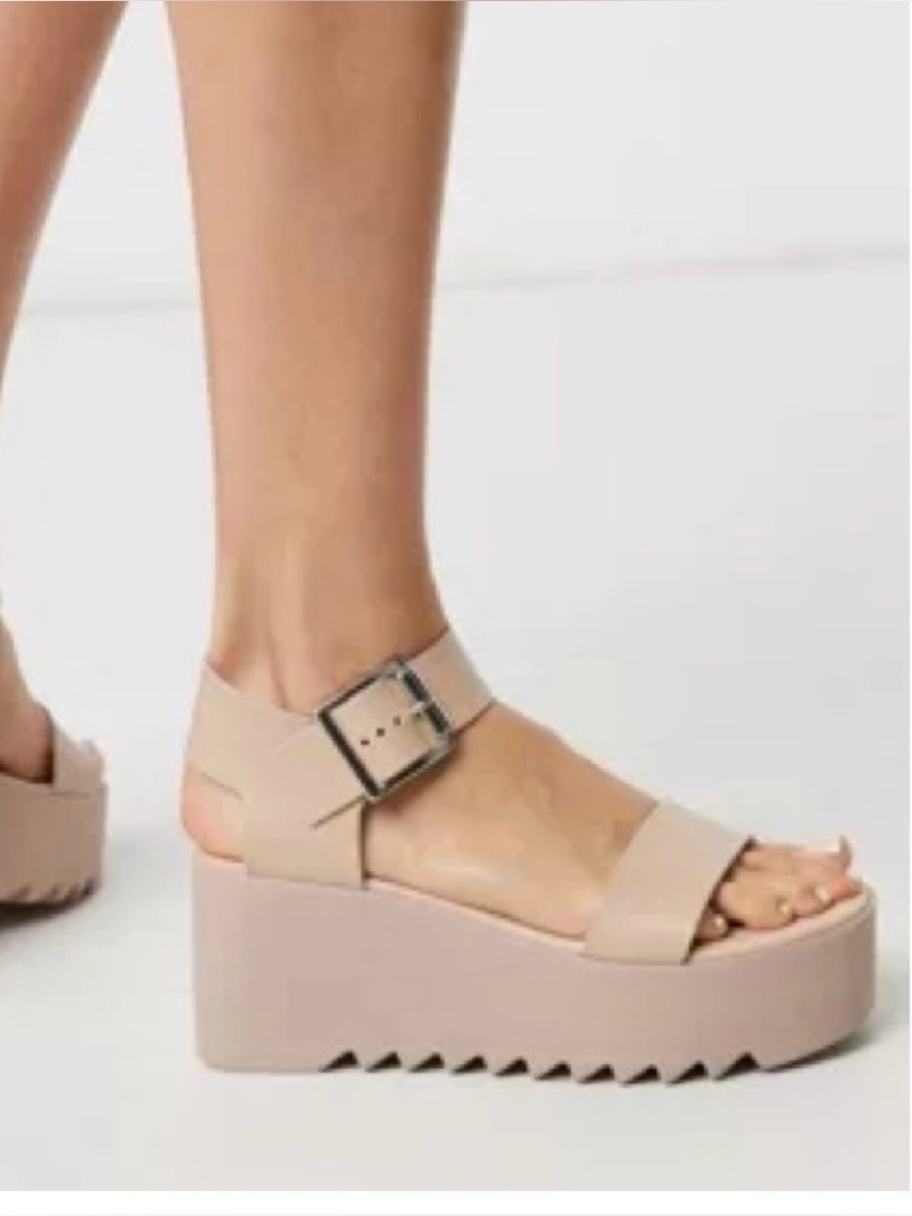 Steve Madden Blush Lake Platform Ankle Strap Sandal in Nude